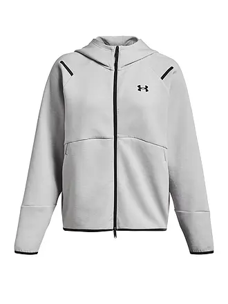 UNDER ARMOUR | Giacca con cappuccio da donna UA Unstoppable Fleece con zip integrale | grau